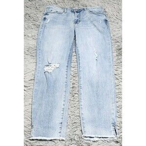 Kensie Jeans Effortless Skinny Crop Womens 4/27 4 Mid Rise Blue Distressed Denim